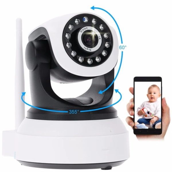 System Home Security IP Camera IP Wifi Wireless Pan Tilt Night Vision con audio HD 720p Visualizzazione remota di iPhone Android Factory Direct