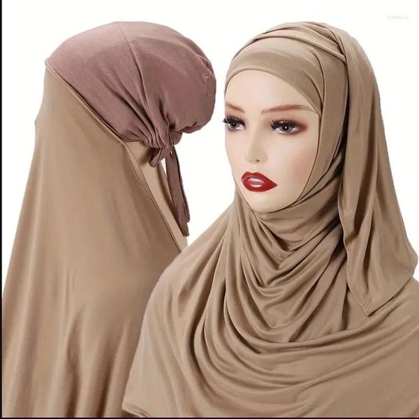 Hijab de chiffon instantâneos de roupas étnicas com oração de moda subcap para mulheres envolventes sob scondf taps de curativo muçulmano