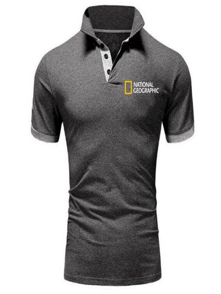 Hochwertige National Geographische Marken MEN039S Shorts Sleeve Polo Business Cloth Shirt Casual Cotton Polos Größe 5xL6317244