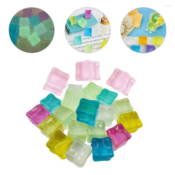 Vasi 20 pezzi simulati fluorescenti cubi di ghiaccio decorazioni casa domestica falsa PO PP PP DECOUSE RIUSABILE BABY
