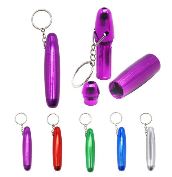 Premium Aluminium Raucher Handrohr 82mm abnehmbarer Metall Tabak Kräuter Rohre Mini -Stil Rauchpfeife Zubehör Keychain Pocket3926094