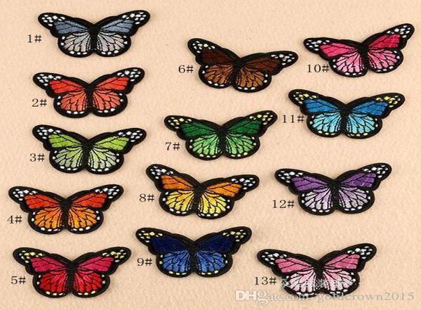8p20 Multicolor 3D gesticktes Eisen auf Patch Weihnachtsfeier Applique Cartoon Patches Schmetterlingsnähte auf Patch für Kleidungsstecker 6333540