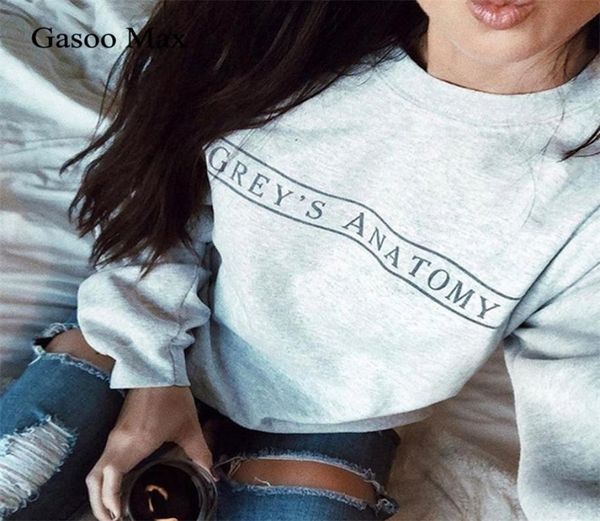 Grey039s Sorto de moletom unissex de anatomia Moletom Do Tumblr Pullovers tops casuais cinza anatomia moletom Jumper de moda 29225542