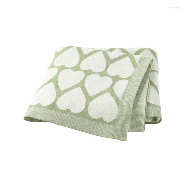 Decken geborene Baby Swaddle Wrap 90 70 cm Baumwollstrick Kind weiche reversible Kinderwagen Kindergärtenbetteladel Quilt alle Jahreszeiten