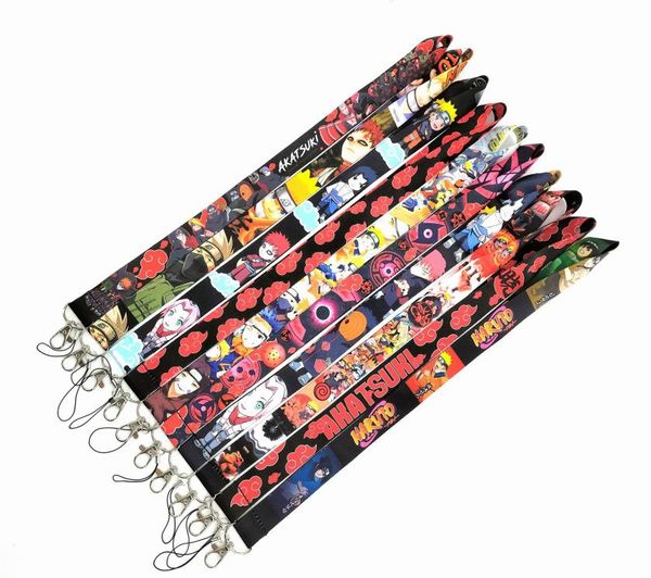 Tela celular Charms 100pcs Japão Anime Boy Love Cartoon Lanyard pescoço CLIP BLACK Black Stripe para Cartão de identificação do carro Mobile Pho26577777