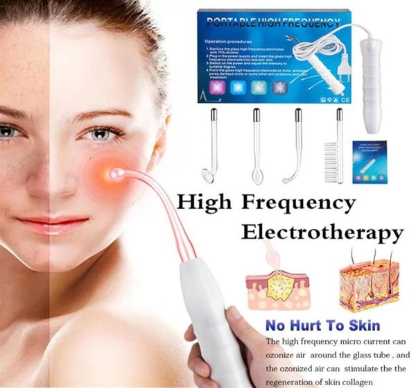 Eletrodo portátil de alta frequência Removedor de acne de acne massageador de cuidados com a pele para face beleution Device27499245118