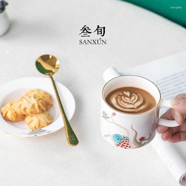 Tassen | Gesicht mit Kaffeetasse kleine Luxus-Potterie-Tassen im europäischen Stil und Untertassen Anzug Haushalt zartes Ing Shui