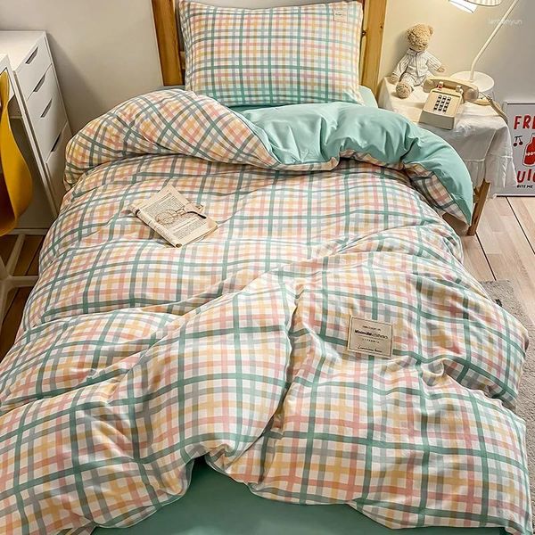 Bettwäsche -Sets Plaid einfache Quilt -Abdeckung Kissenbezug Festbett Flachblätter Süßes Duvet UK Au Einzelbettwellen