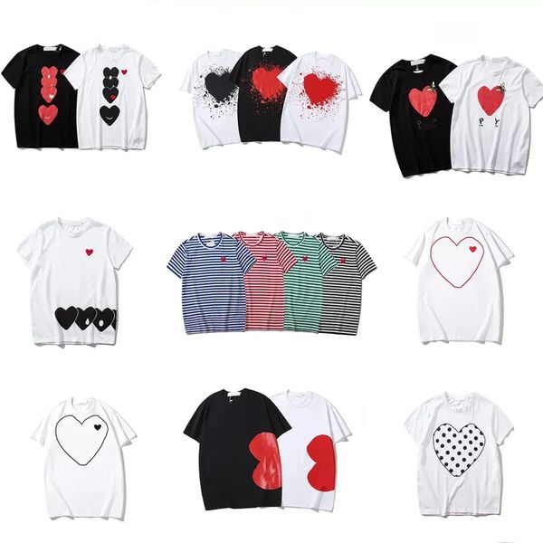 Spielen Sie Herren T-Shirt Designer Red Heart Shirt Casual High-Quality Tshirt Cotton Stickerei Kurzarm Sommer Brands T-Shirt