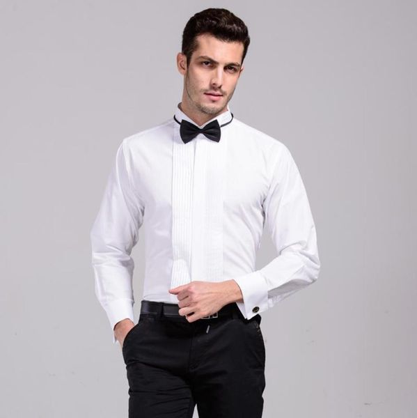Men039s Dress Shirts Arrival French Cuff Wing Tip Collar Men39s Formale Smoking Sposa Wedding For Men Stagemen09734500