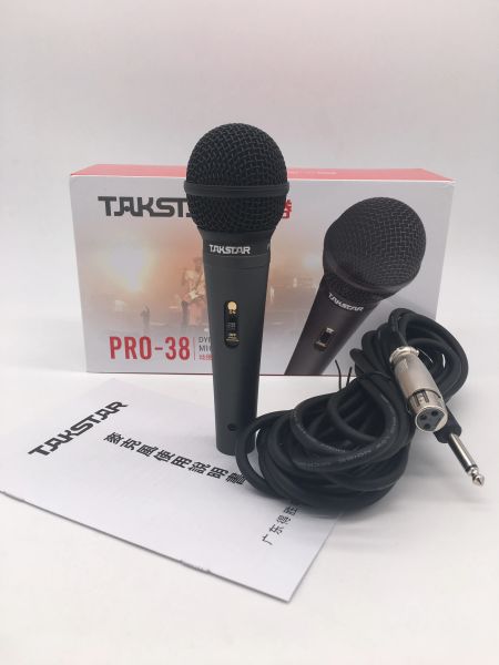 Mikrofonlar Takstar Pro38 Karaoke Mikrofon Profesyonel Kablolu Dinamik Kayıt Vokal, Gitar, Keman ve Saksafon İçin Mikrofon