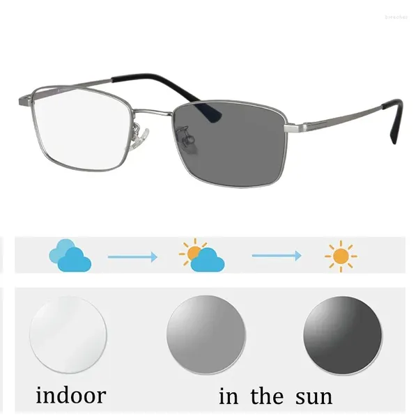 Güneş gözlüğü Shinu Titanyum Erkek Gözlükleri Pochromik Lensler İlerici Okuma Vintage Reçete Erkekler Cilt Alerji Yok