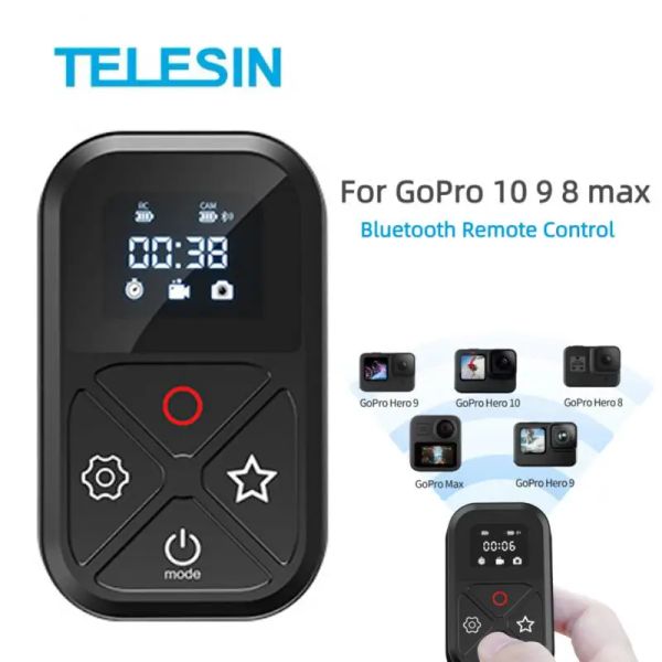 Telecamere Telesin T10 80M WiFi Bluetooth Remote Control con schermo Imposta tasto di scelta rapida per GoPro Hero 10 9 8 sessione GoPro Max