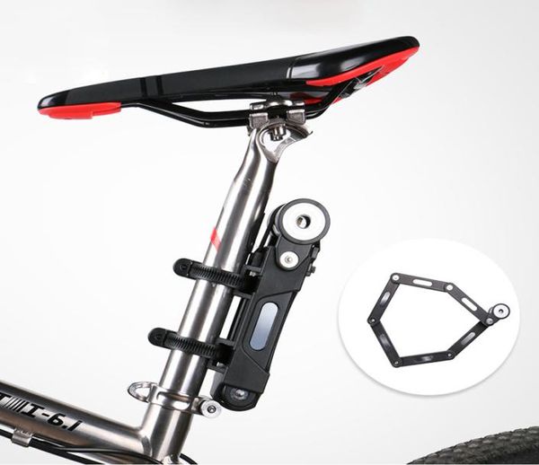 Anticut MTB Bike Folding Bloqueio dobrável Bloqueio Antitheft Segurança Acessórios para bicicletas Chave de segurança de motocicletas com luz LED allo8133540