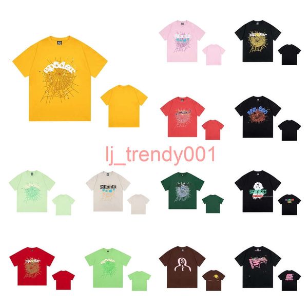 SP5der Young Thug 555555 Männer Frauen T-Shirts hochwertiger Hemdschaumdruck Spinnen Web Grafik Pink Sweatshirts Y2K T-Shirt Pullovers US Size S-XL ZV