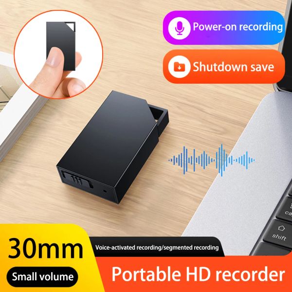 Регистратор Mini Voice Recorder Smart Voice Actiaved Mini Digital Audio Sound Espiar One Click Запись шумоподавления ручки Mp3 Player