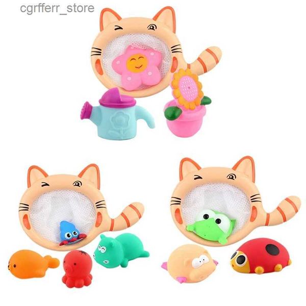 Giocattoli da bagno per bambini pesca giocattolo cartone animato animale da gatto borsetto di gatto pick up palla oceano nuotare giochi per bagnoschettimi per bambini nave per bambini l48