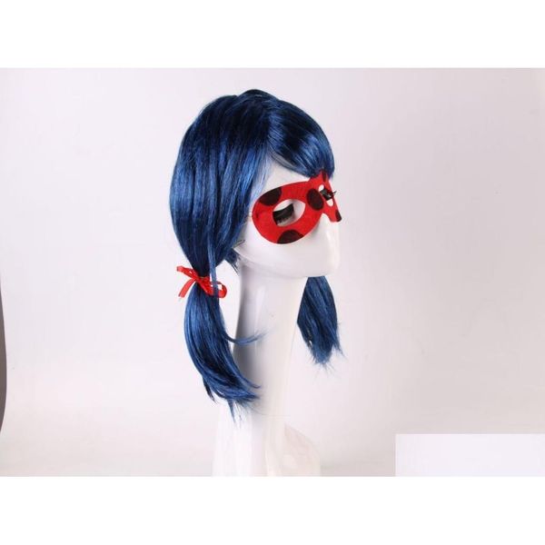 Wig Caps Lady Ladybug Cosplay Blue Black Cat0123456789104823551 Accessori per capelli di consegna a goccia Accessori strumenti Dhsov