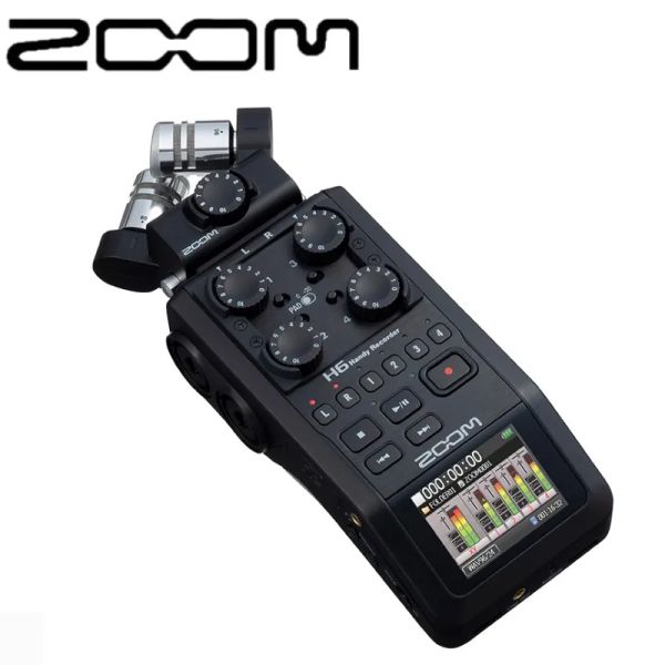 Recorder Zoom H6 BLK Tragbarer digitaler Rekorder Sechtzeit gleichzeitig Aufnahme mit XLR/TRS -Anschlüssen für Interviews und Live -Sendung