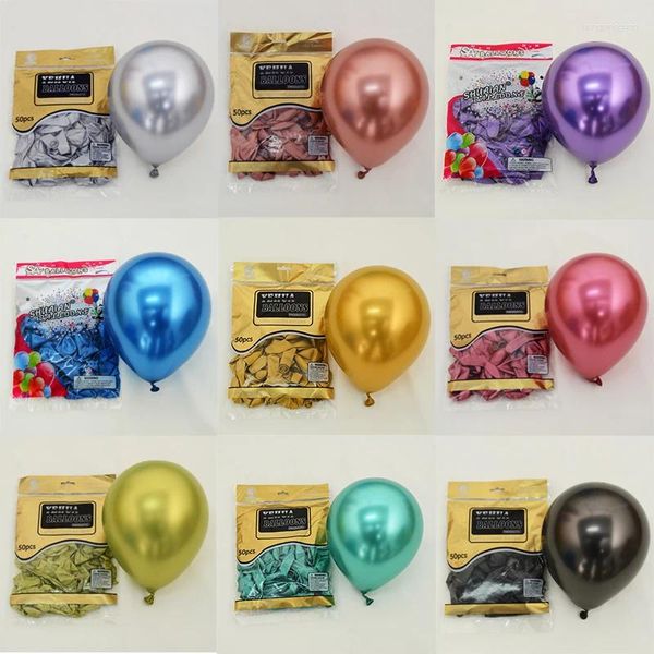 Partydekoration 50pcs Metallballons Hochzeit alles Gute zum Geburtstag Globos Latex Ballon Babyparty Valentinstag Geschenk