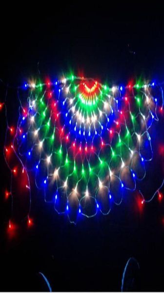 3m 412led 3pcs Peacock Vorhang ICicle String Light Christmas Mesh Net Fairy Garland Light Wedding Party Hintergrund Leuchte 5409566