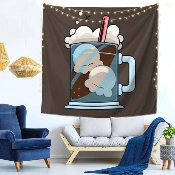 Wandteppiche Wurzel Bier Float Wall Decor Wandteppich im Freien im Freien im Freien im Freien im Freien Feiertagsgeschenk weicher Stoff Multi -Style -Stil