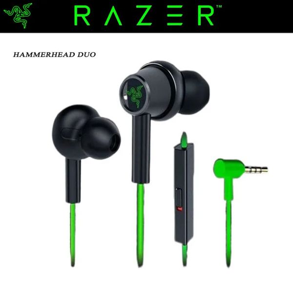 Microfoni Razer Hammerhead Duo Cuffie cablate Cuffie Dualcore Uneo Riduzione del rumore stereo con microfono dinamico per gli auricolari del telefono cellulare