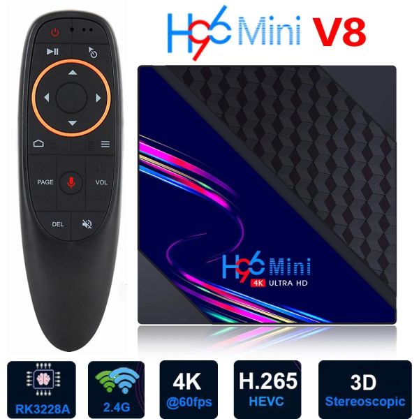 Box Android 10.0 Smart TV Box H96 Mini V8 Set Top -Boxen RK3228 Rockship 2GB 16 GB 2,4G WiFi Google Play H96Mini Media Player H96 Max