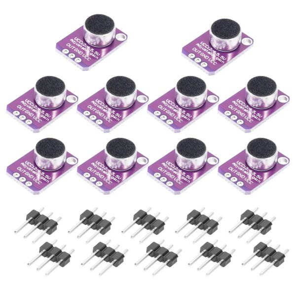 Verstärker 10 -PC -Elektretmikrofonverstärker einstellbares MAX4466 -Modulmodul -Vorverstärker Purple Breakout Board für Arduino