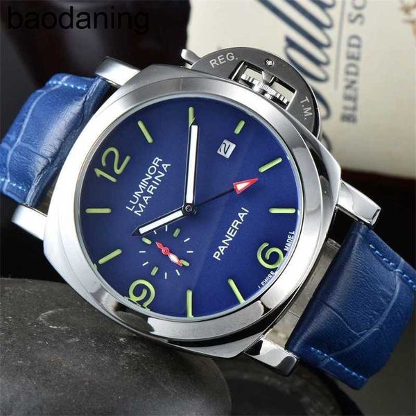 Assista Luxury for Paneass Mechanical Famous Brand Men Fat Sea Leather Itália Sport Watches