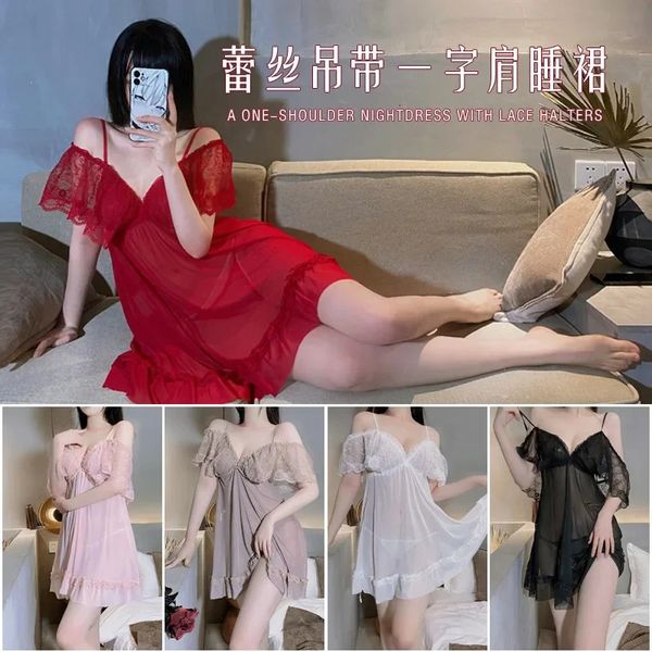 0216 sexy erotische Dessous Nachtkleid Frauen weibliche Sexgeschäft Erwachsene Fantasie pornografische Unterwäsche lustiger Pyjamas leidenschaftlich 240401