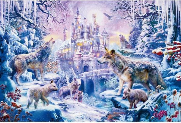 Puzzle 1000 Stück Rätsel Geschenk für Erwachsene und Kinder Bildung herausfordernde Spielzeuglandschaftsbild Wolf im Forest289b3915595