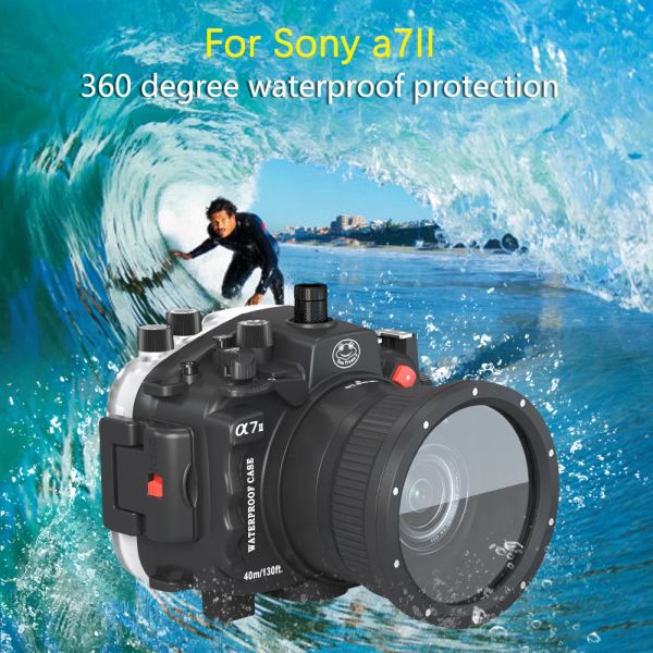 Kameras wasserdichte Box Unterwasser -Wohnkameras Tauchhülle für Sony A7 II A7S A7R Mark II A7II A7M2 A7R2 A7RII 2870 mm 90 mm Objektiv