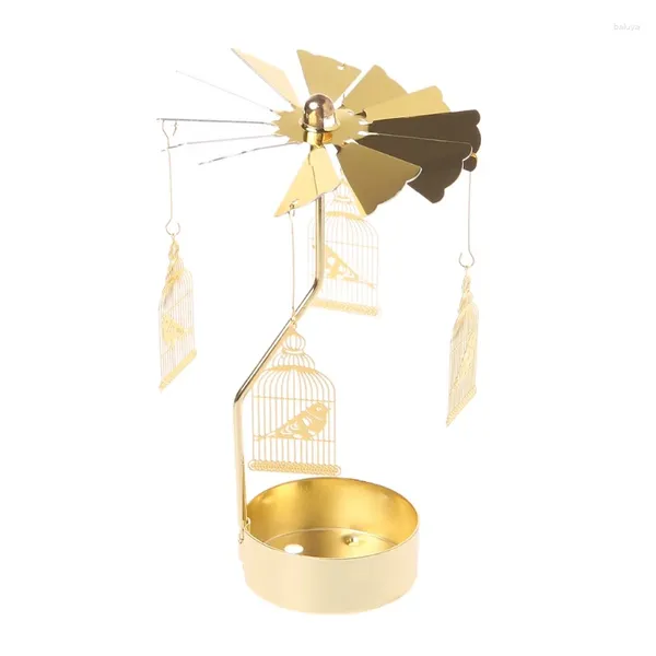 Kerzenhalter Metal Spinning Tea Lights Romantic Candlestick Holder für Hochzeitsfeier 203c