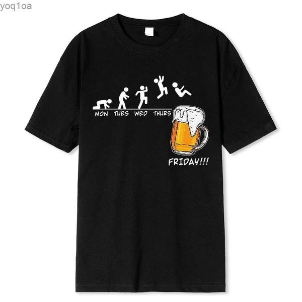 Herren-T-Shirts Freitag Bierdruck Herren Marke T-Shirts Lustige grafische Hip Hop Sommer Männer T-Shirts Streetwear Cotton Harajuku T-Shirt Kurzarm 2403