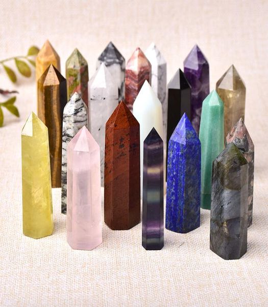 30 Farbe Natursteine Kristallpunkt Wand Amethyst Rosenquarz Heilung Stein Energie Erz Mineralhandwerk Home Dekoration 1pc4785853