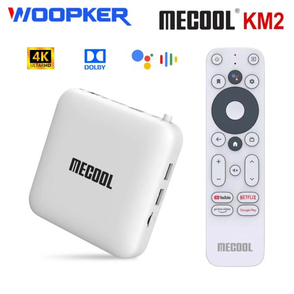 Box Mecool KM2 TV Box Android 10 Amlogic S905X2 Google certificato Smart TV Box DDR4 2GB 8GB Dolby BT4.2 2T2R Dual Wifi 4K Set Top Box