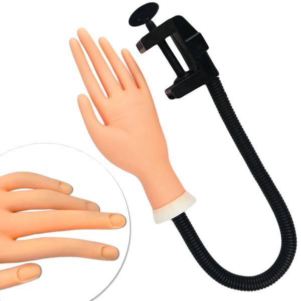 Ferramentas 1pcs Nail Art Fake Hand flexível suave Ajuste de dedo plástico Modelo protético Treinamento de manicure Display Tool Lynd275