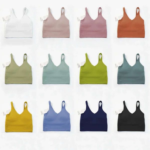 Lu Lu Yoga Bra Bra-Back Workout Gym Bras Bras Women Sunchers Tops Paddoned Sport Crop Sport Bra Limone Tops Summer Tops Woman