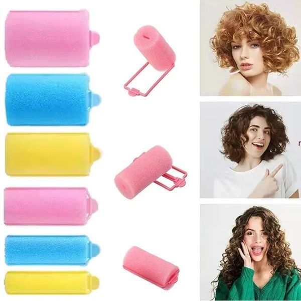 Rolinhos de cabelo de almofada de espuma macia Rolinhos de cabelo Salão de cabeleireiro barbeiro Diy Curls Kit de cabeleireiro DIY Ferramentas de estilo de cabelo doméstico