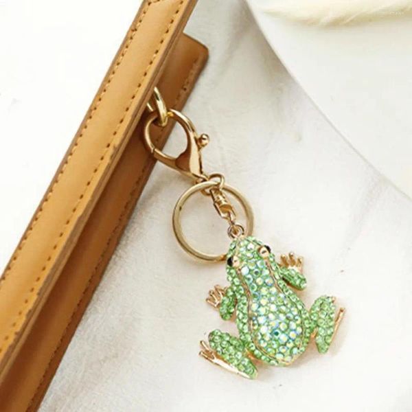 Schlüsselanhänger eleganter Strass -Schlüsselhalter Frosch Anhänger Schlüsselbund für Auto -Taschen Sparkling Charm Accessoires