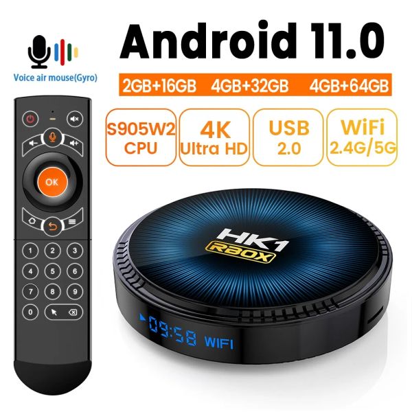 Box Transpeed Android 11 TV Box Amlogic S905W2 Двойной Wi -Fi Malig31 BT4.1 32G 64G 4K 3D AV1 Fast TV -приемник Set Top Box