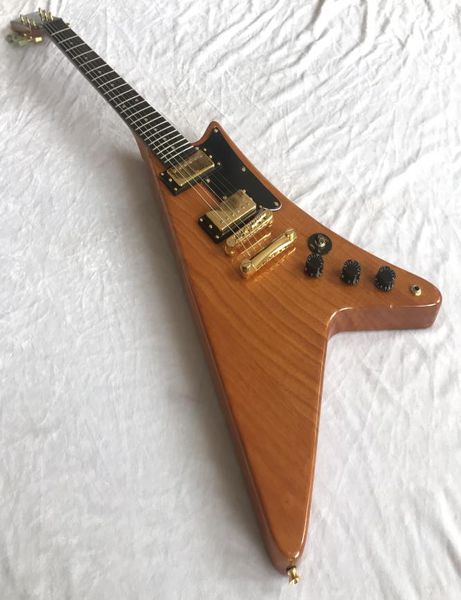 Tasto di tastiera in legno trasparente di giallo in legno22 Fretsmoderne Unicorn Special 6 String Electric Guitar6983623