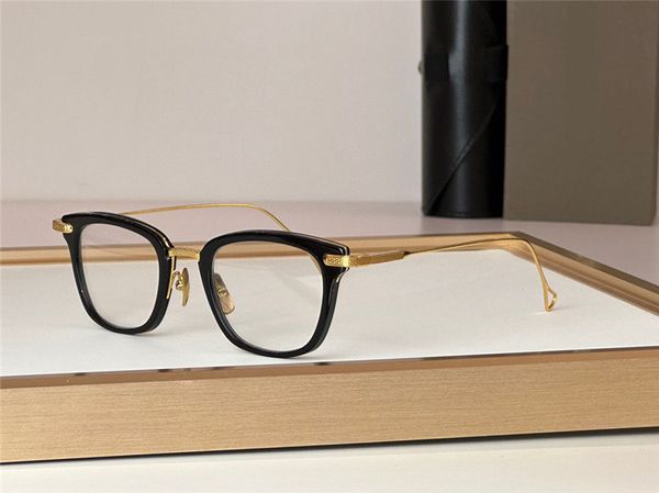 Neue Modedesign quadratische optische Brille Stateside Acetat Rahmen K Gold Tempel High -End -Transparent Brille