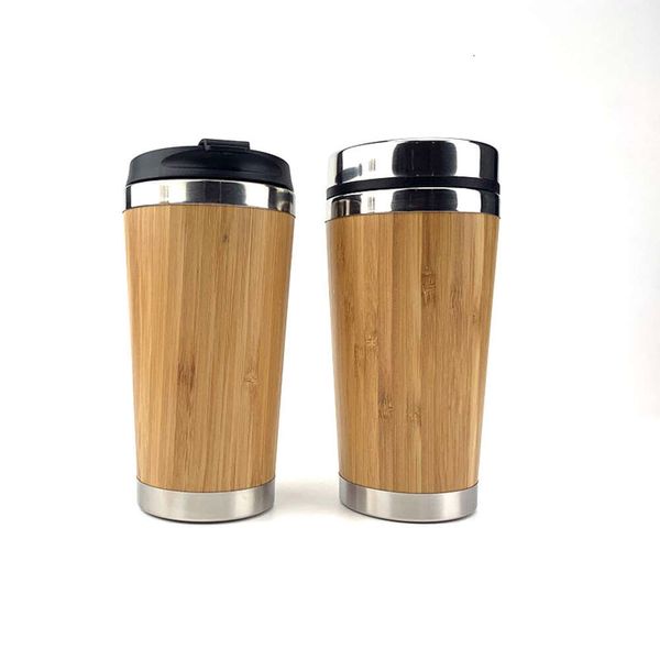 450 ml/15oz Tumbler, Kaffee Großhandel Holz Bambus Reise isolierter Kaffeetasse