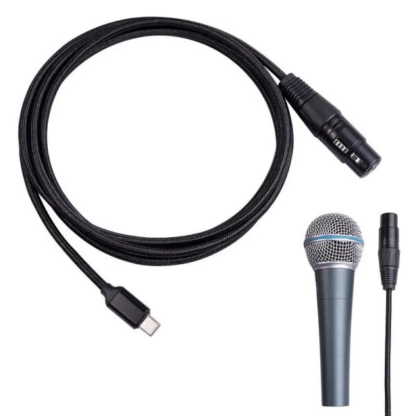 Acessórios Cabo de áudio USB Tipo C a XLR Cabo de áudio adaptador para Microfone amplificador de alto -falante Cabo de dados de áudio de alto desempenho de alta qualidade