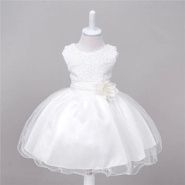 Kleider billige Pailletten Toddle Festzug Kleider 2t Knöchel Länge Organza Blumenmädchen Kleider für Garten Hochzeit Marine Blue Little Girls Festzug