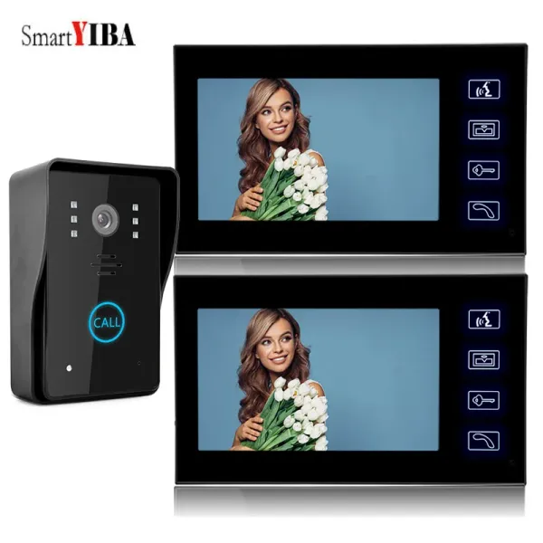 Intercom Smartyiba Video Door Phone Wired 7 -дюймовый сенсорный экран -монитор камера между дверью дверной звонок для дома виллы