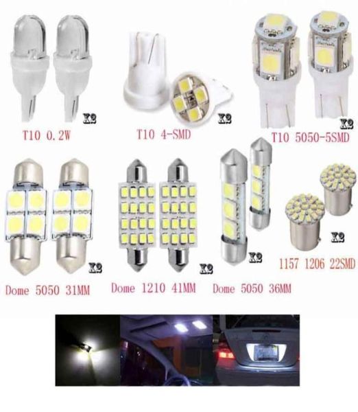 14pcslot LED 1157 T10 31 36mm Auto Auto Interior Map Dome Kennzeichen Ersatzleuchte weiße Lampenbirnen90793768808080