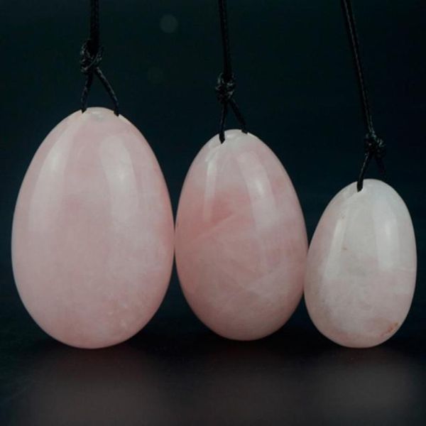 Gebohrter natürlicher Obsidian Jade Egei Rose Quarz Jade Egg für Kegel -Übungen postpartale Erholung Beckenboden Muskeln Ben Wa Ball Y2528298